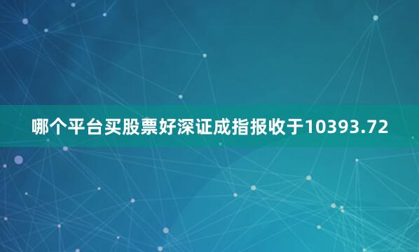 哪个平台买股票好深证成指报收于10393.72