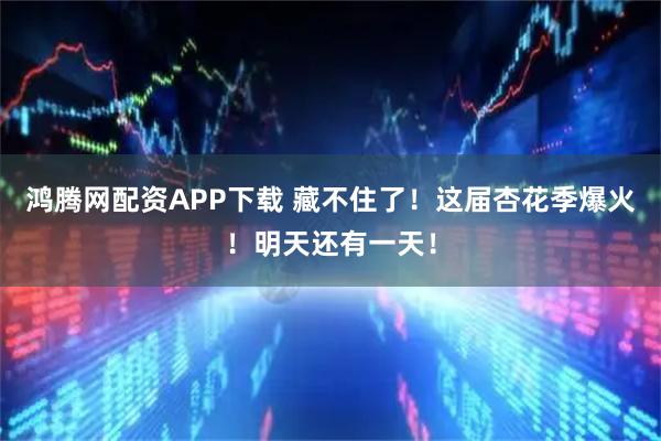 鸿腾网配资APP下载 藏不住了！这届杏花季爆火！明天还有一天！